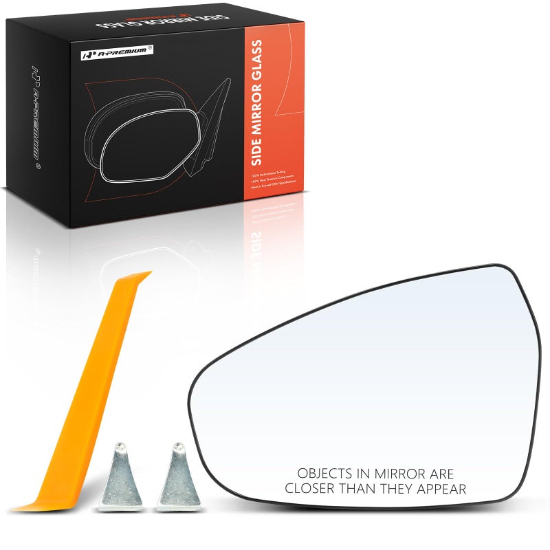 APremium Left Driver Side NonHeated Mirror Glass with Backing Plate  Compatible with Kia Forte 20192024 Forte5 20202024  Exterior Side View Flat Mirror